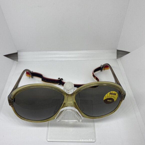 Vintage Zeiss Sunglasses Oversized 217 AC9 8073 Oval Yellow 61-11-125 with strap - Picture 3 of 9